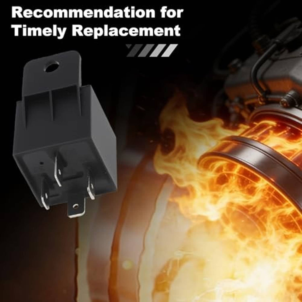 Electric radiator fan relay replacement, black housing with two mounting tabs