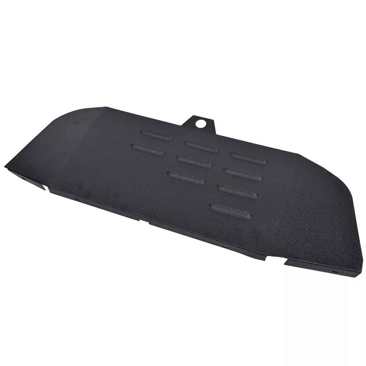 Cold air intake kit black heat shield panel with raised vent grooves and mounting holes