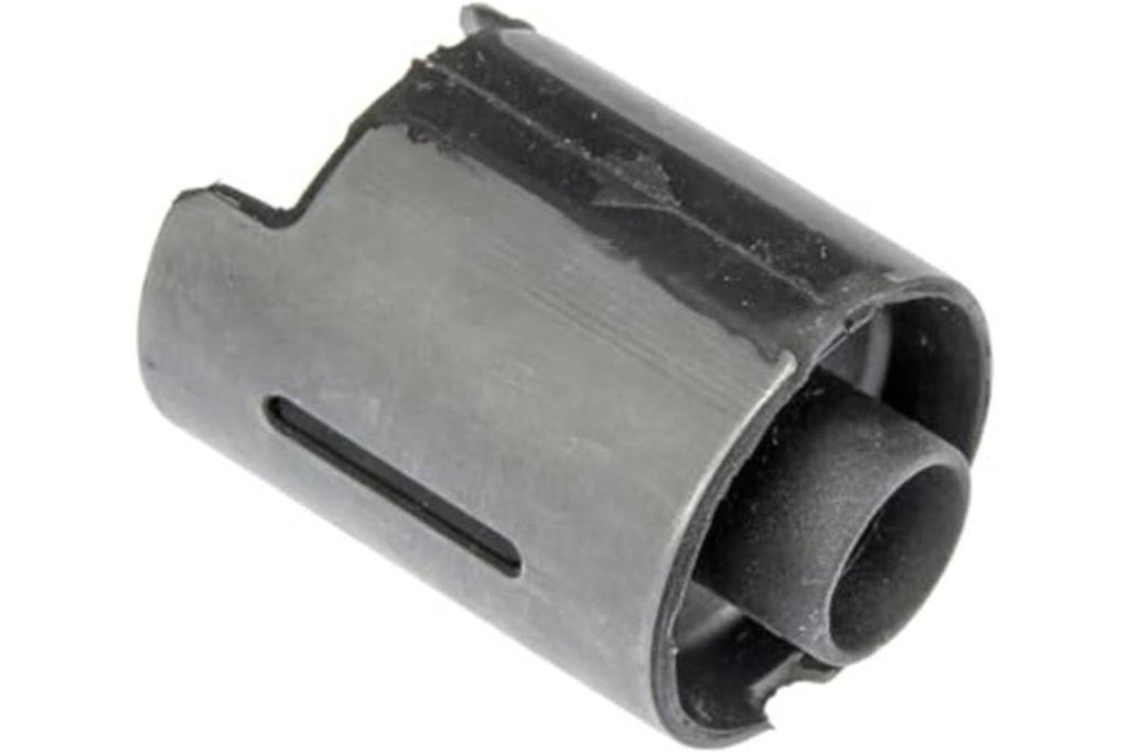 Manual transmission shift lever bushing with gray sleeve and black rubber insert