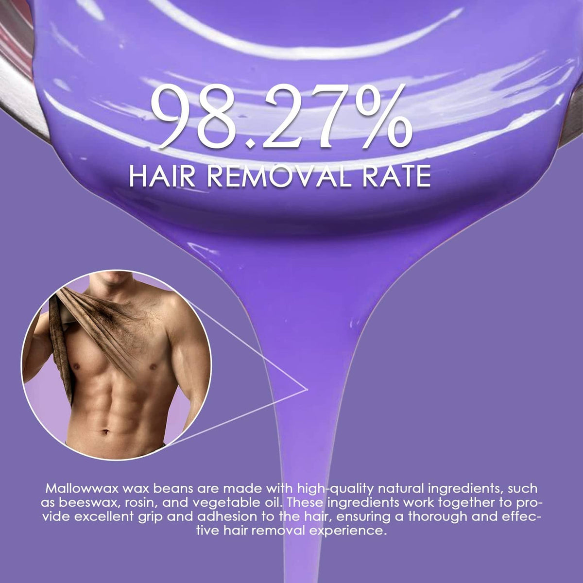Hard wax beads pouch with 98.27% hair removal rate