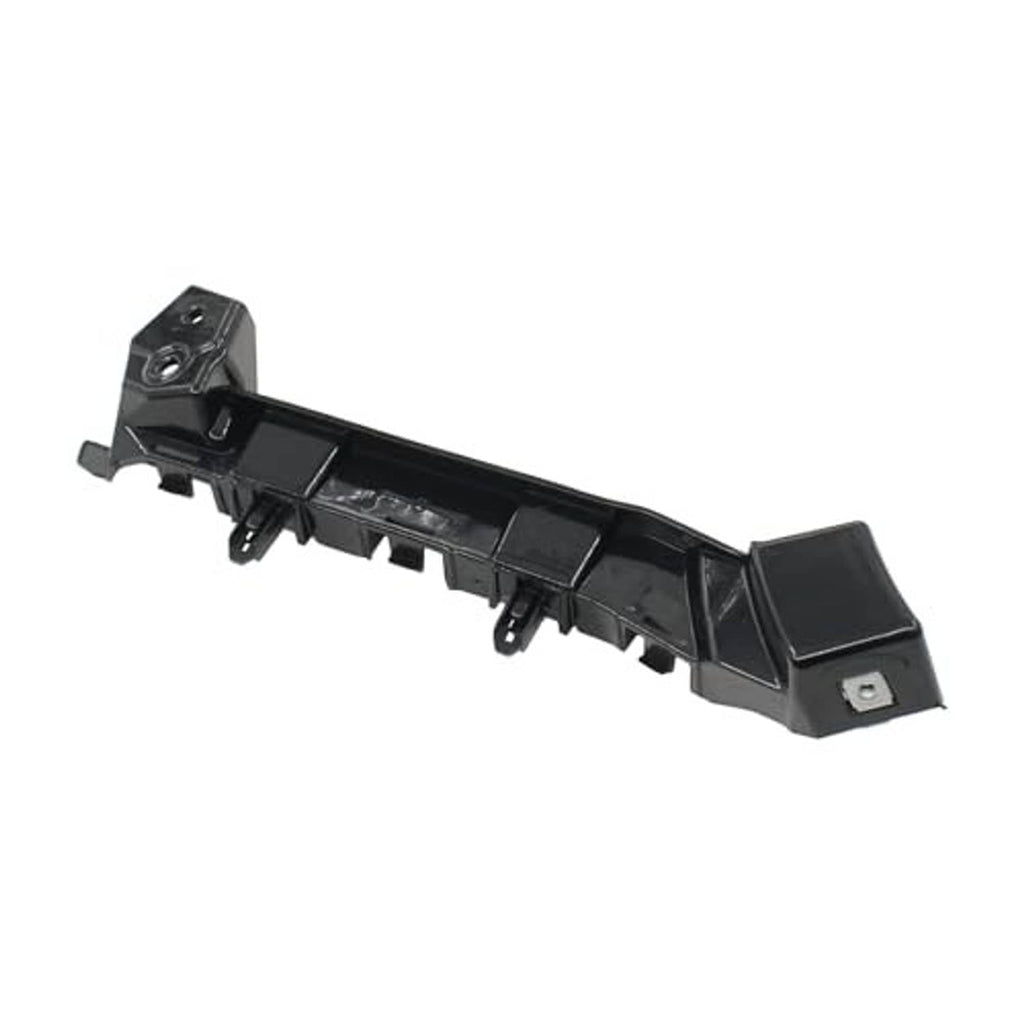 Single front bumper guide bracket retainer support, black plastic with mounting tabs