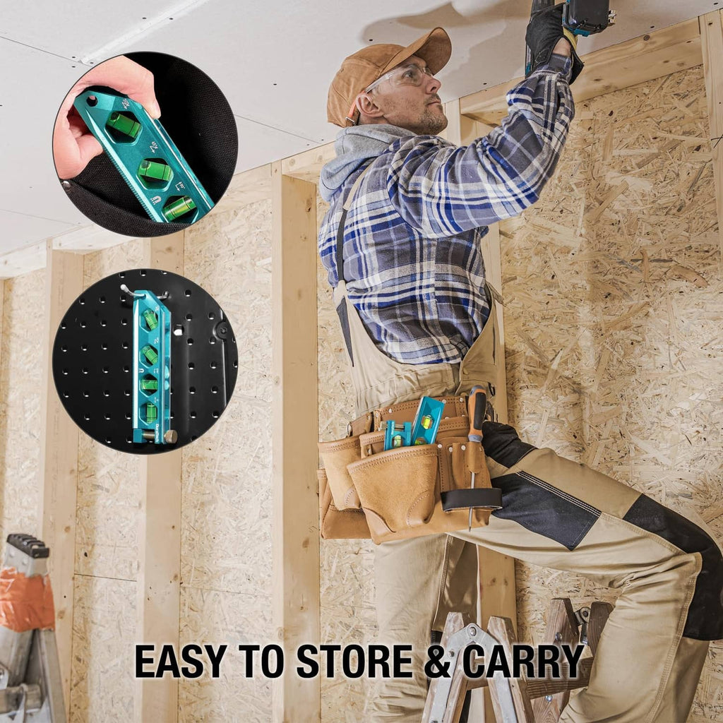 DURATECH torpedo level with compact storage and carry-friendly magnetic design
