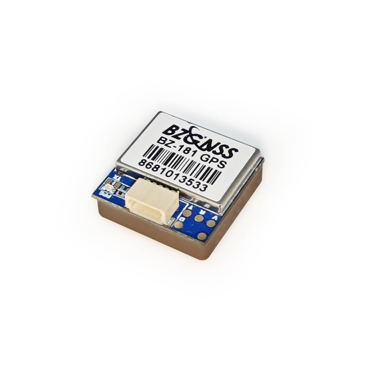 BZ-181 GPS module with blue PCB and white label