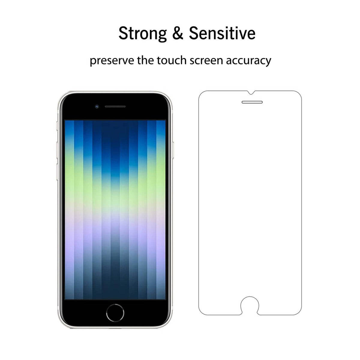 Tempered glass screen protector for iPhone SE with precise speaker cutouts