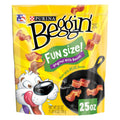 Dog treat pouch, yellow with bacon strips and 25 oz label, original bacon flavor