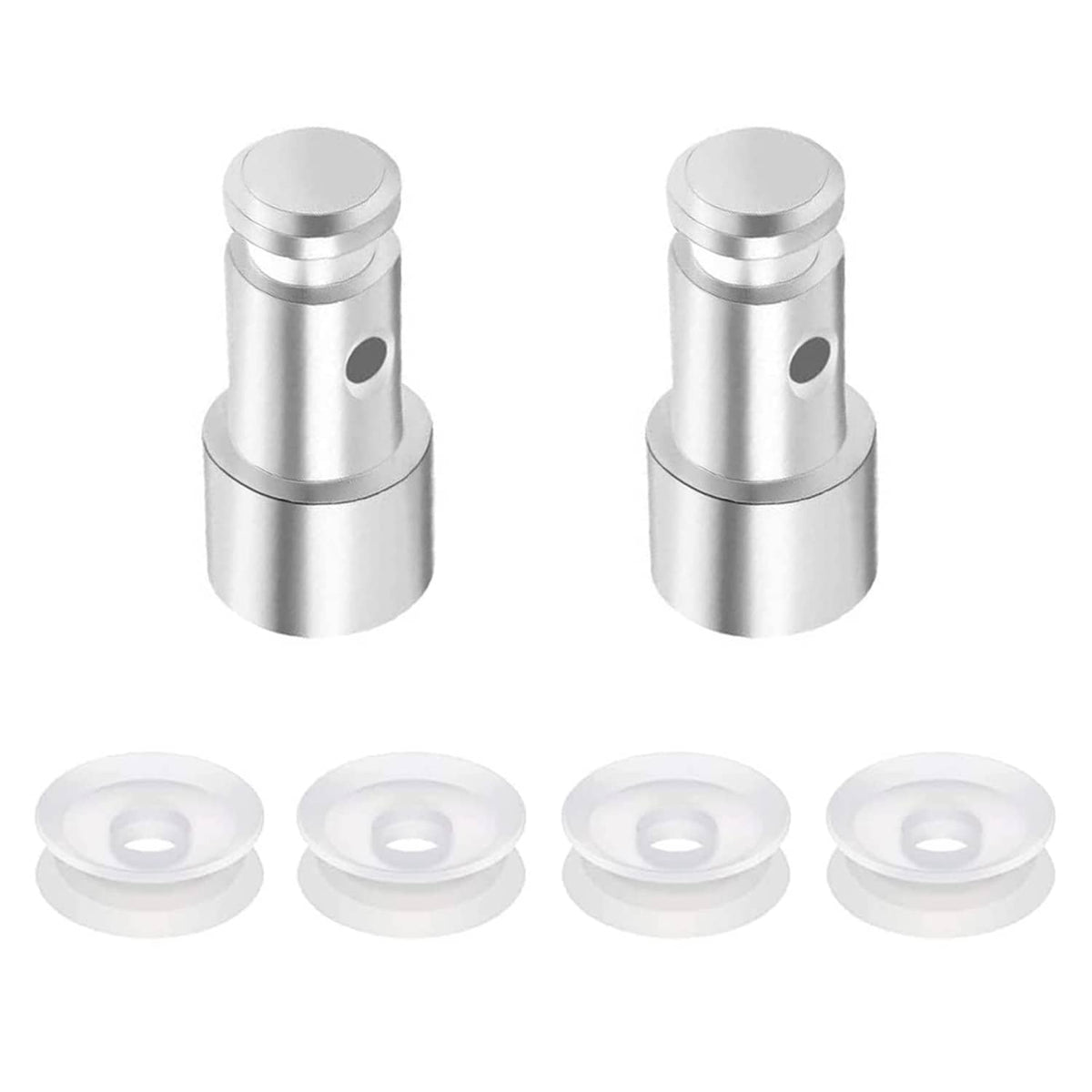 Two stainless steel float valves with four silicone gaskets