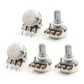 Set of 5K ohm rotary potentiometers with metal body and 6 mm taper shaft