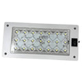 Rectangular LED interior light with diamond-pattern bulbs and silver metal frame