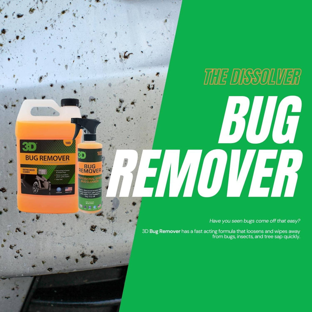 3D bug remover cleaner spray bottle on promotional graphic background