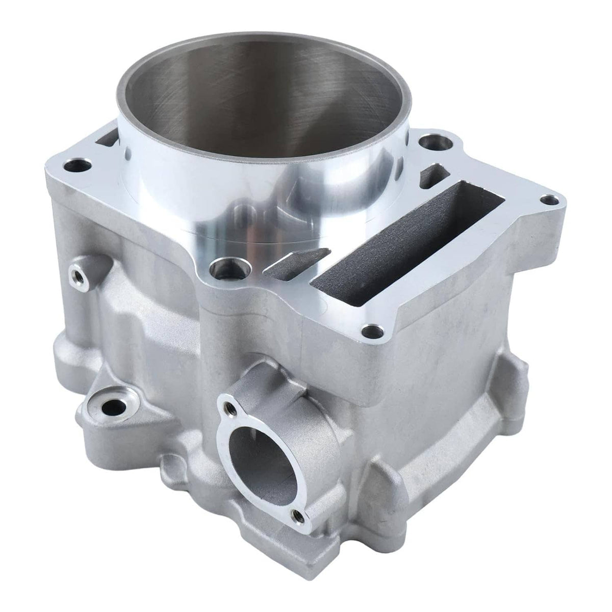 Standard bore cylinder jug, angled view showing oiling slot, cylinder bore, and mounting bosses