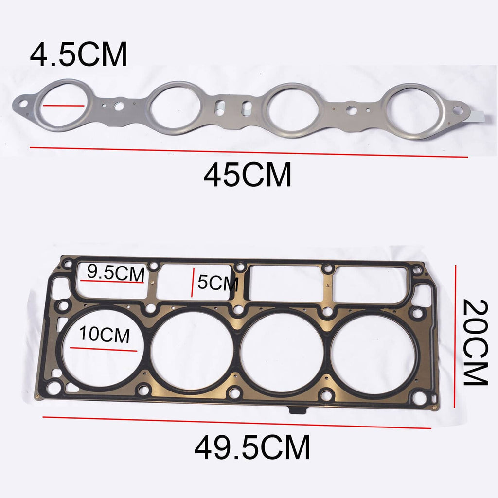 Cylinder head gasket kit with long gasket and brown cylinder gasket plate