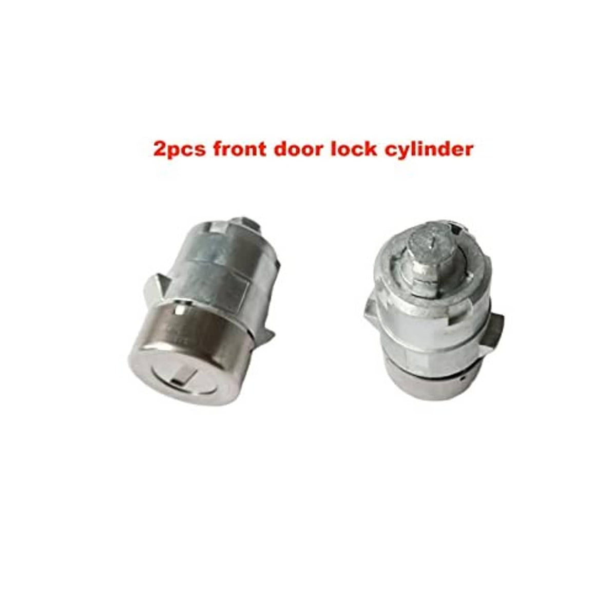Front door lock cylinder pair with key lock cores and metal housings