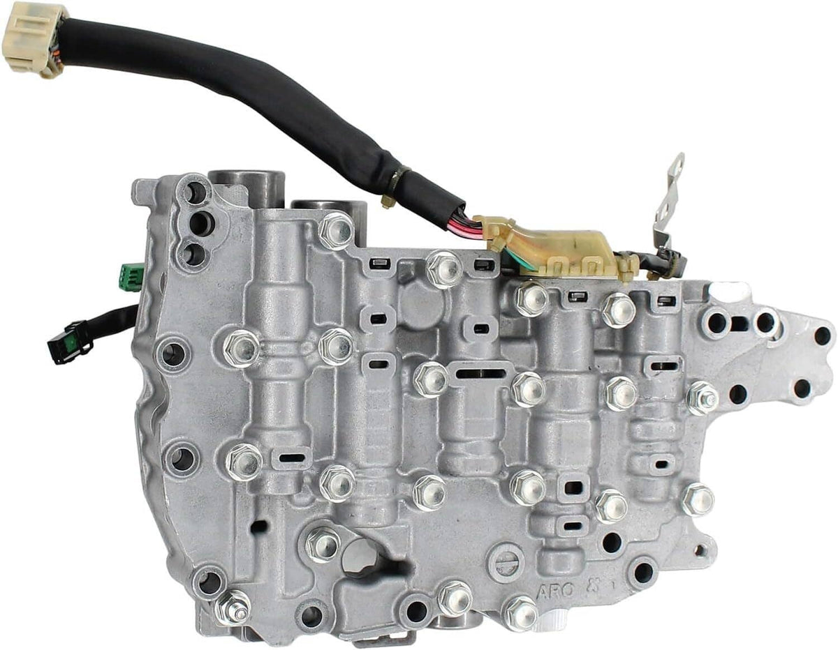 CVT valve body assembly with wiring and multiple sensor/connector openings