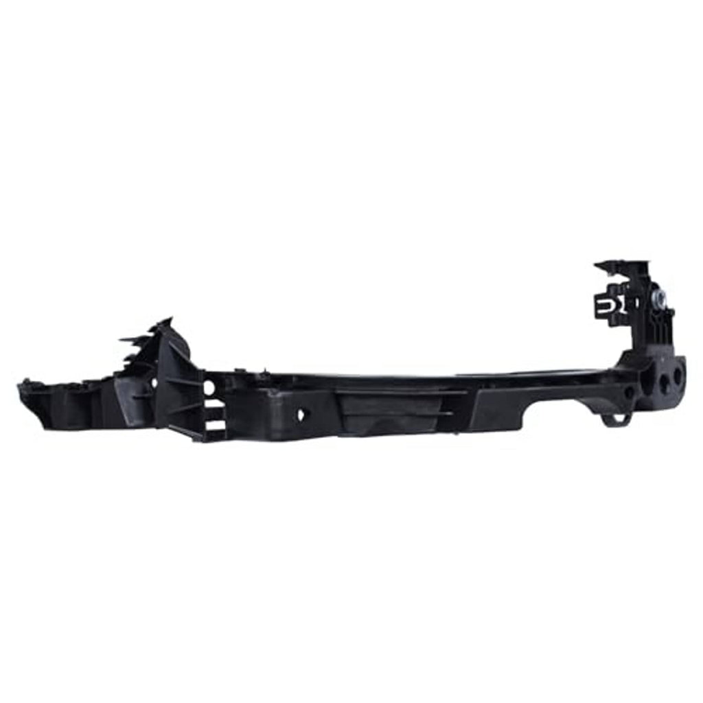 Long front bumper bracket support beam with mounting brackets, black plastic