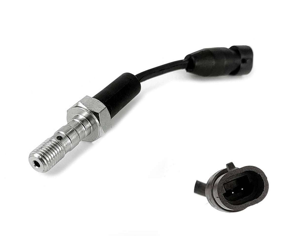 Brake pressure switch with black wire and threaded metal sensor connector