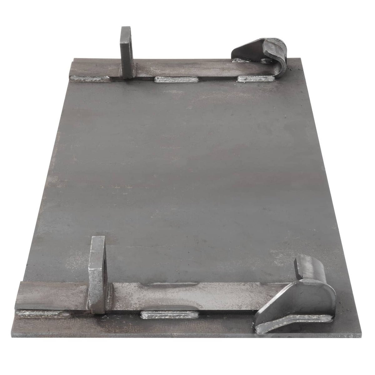 Steel quick-attach mounting plate bracket with raised tabs and screw-on hardware