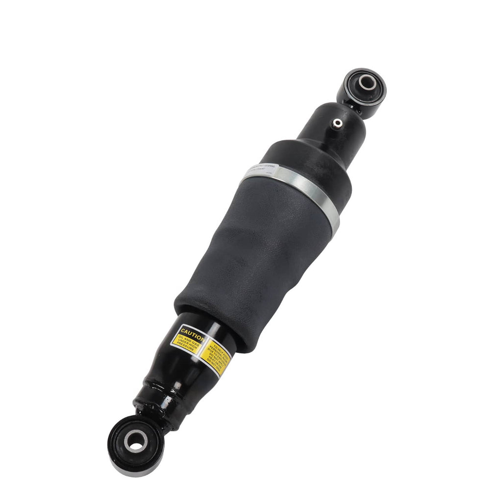 Pair of rear air suspension shock struts, black air spring body with two top mounts