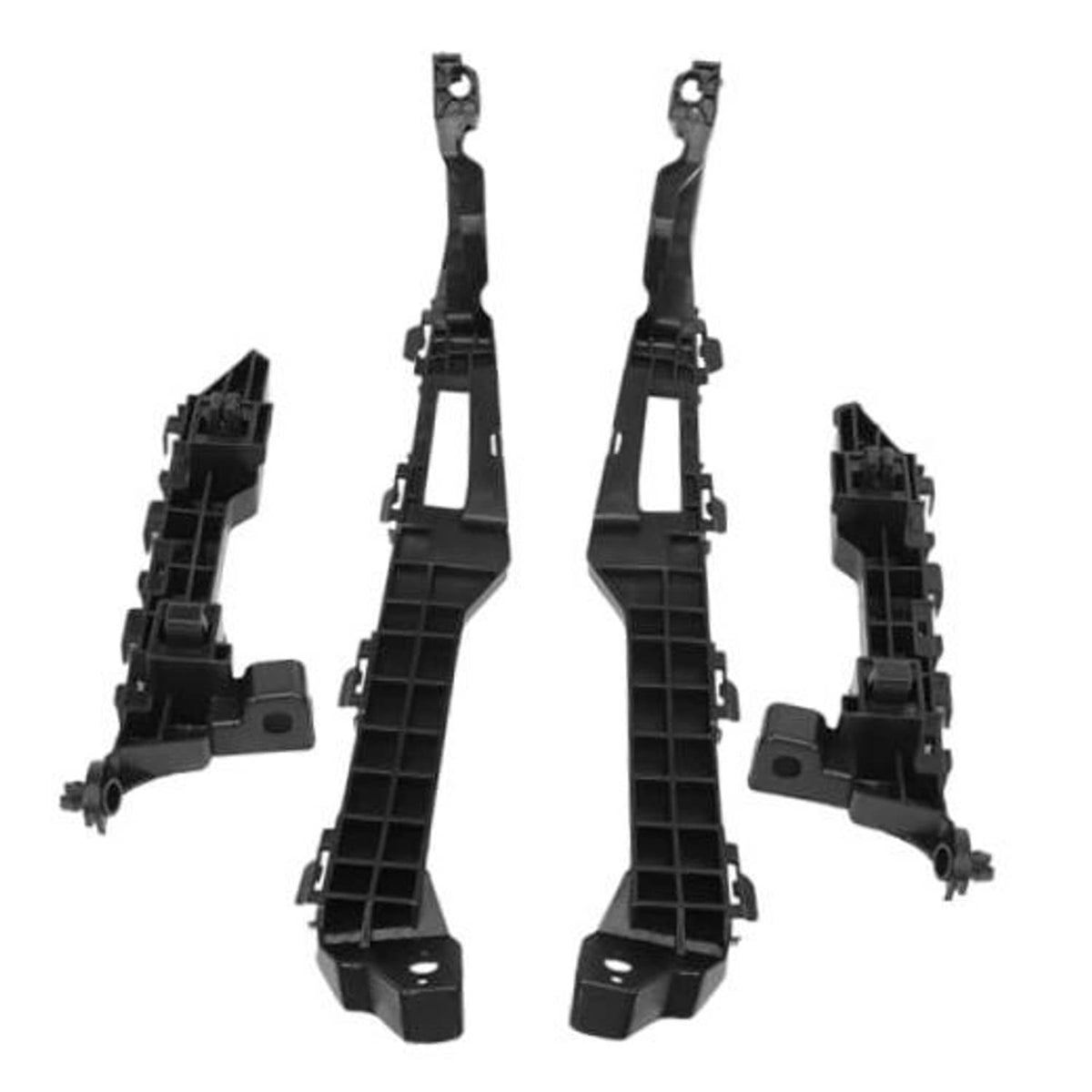 Set of 4 dark plastic headlight and bumper bracket mount retainers with mounting pegs