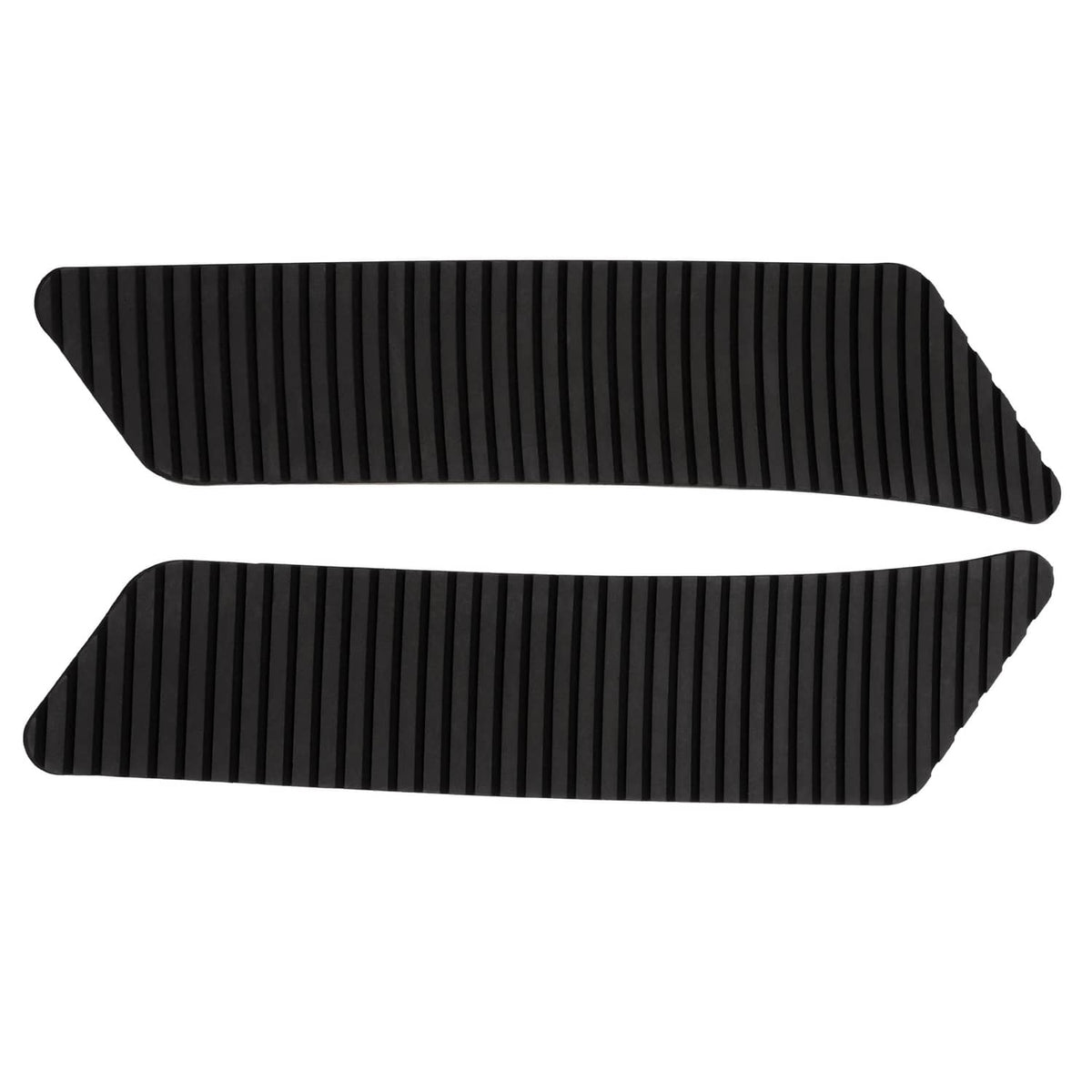 Traction mat foot pads, black ribbed long strips with rounded ends