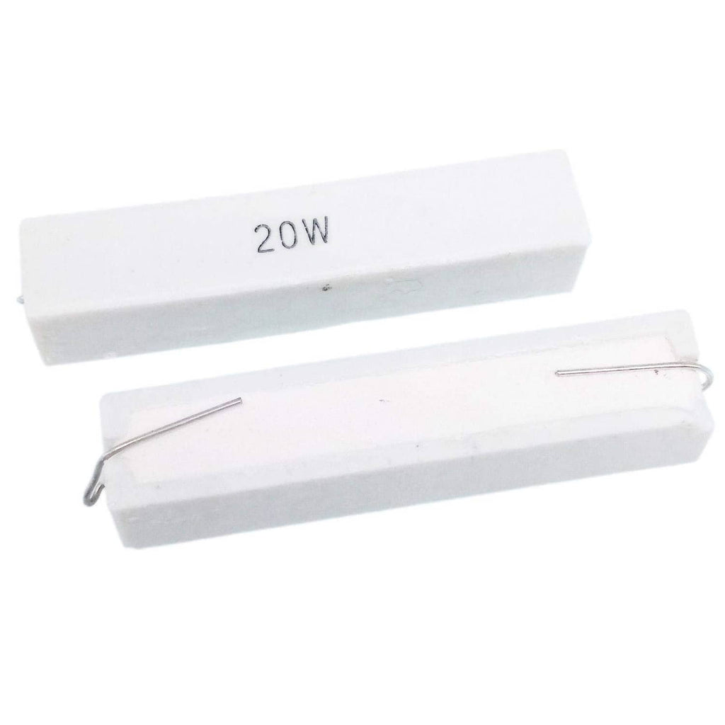 Axial ceramic cement resistors, light gray, marked 20W, side metal leads (2 pcs)
