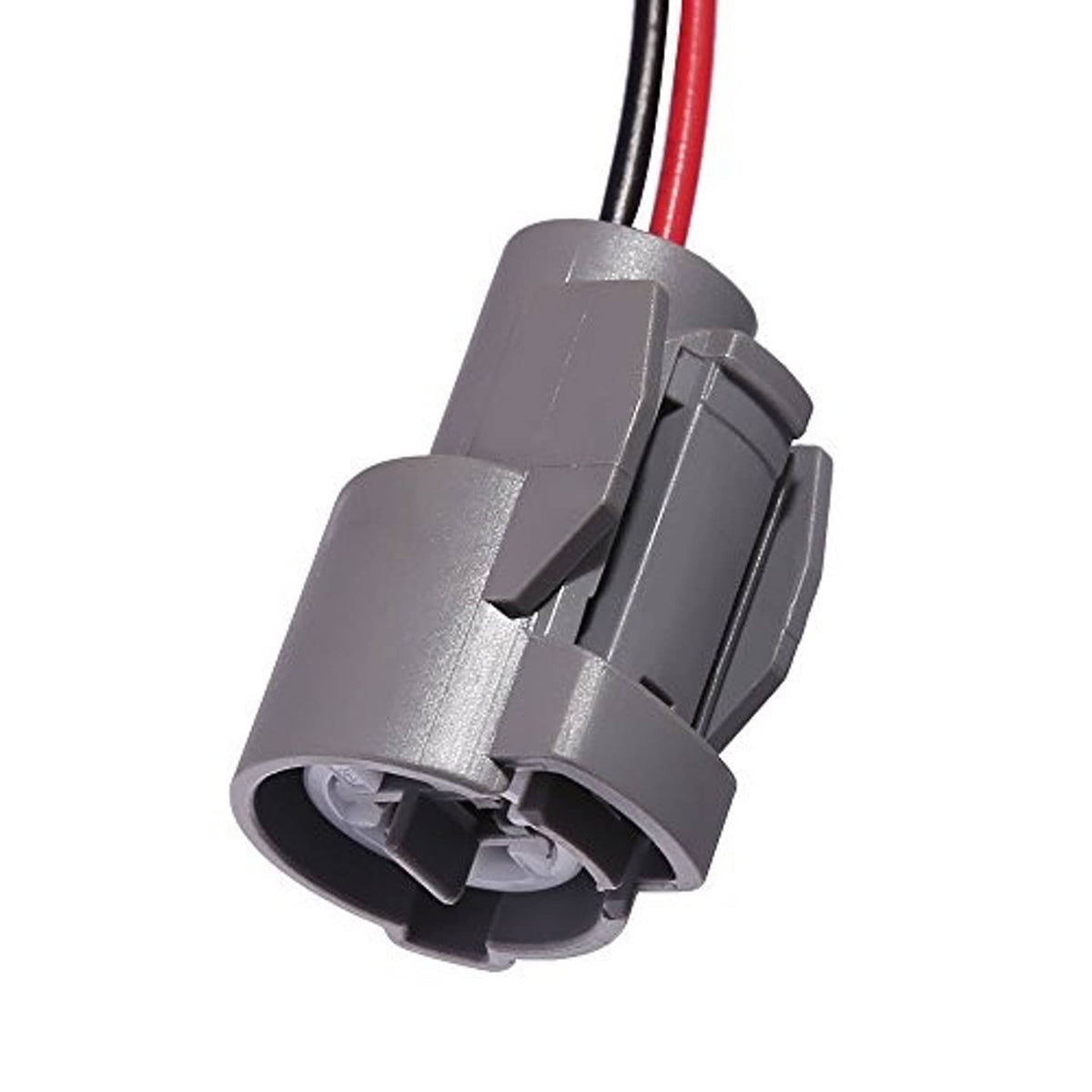 Coolant temperature sensor pigtail connector, grey plug housing with wire leads