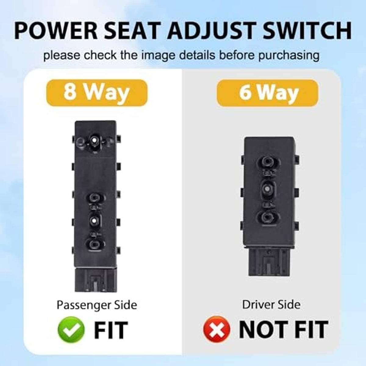 Passenger-side power seat adjust switch module with control knob stack