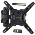 Black full-motion TV wall mount bracket with PERLEGEAR logo, multi-arm support plate