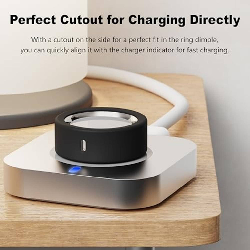 Black ring protector with side cutout for direct charging alignment