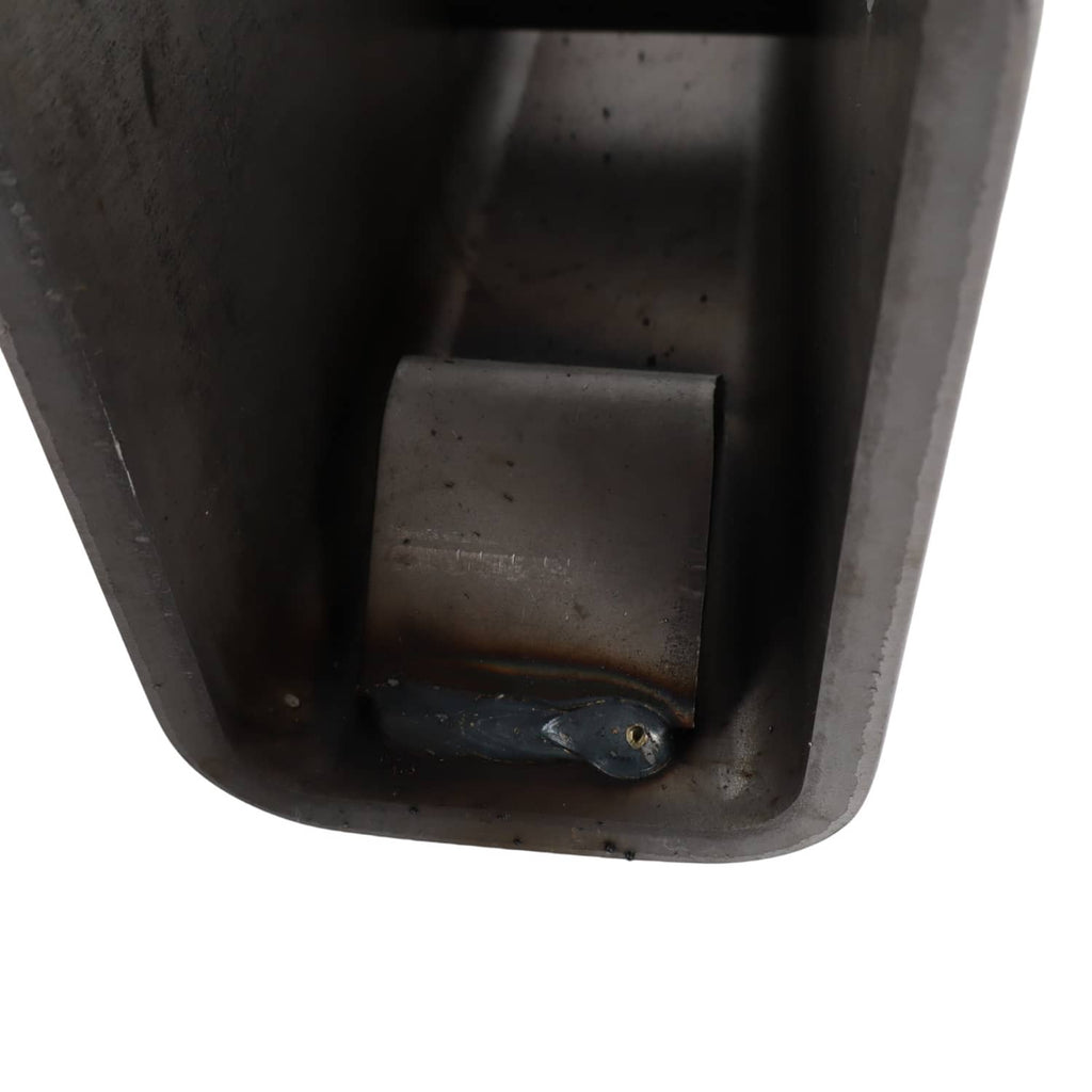 Trailer slipper spring bushing bracket in metal channel with mounting bolt