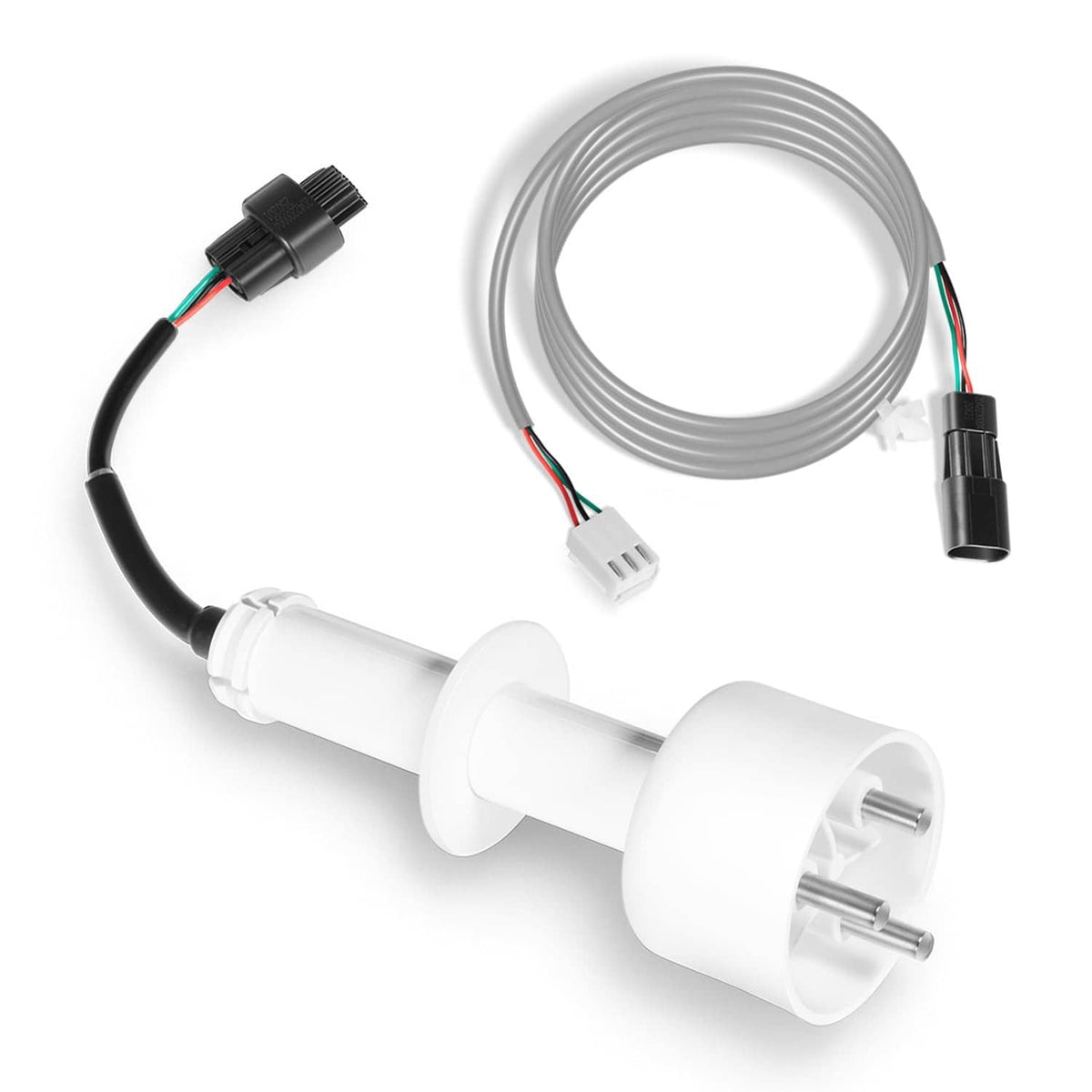 Ice water level sensor probe with gray coiled cable and black inline connector