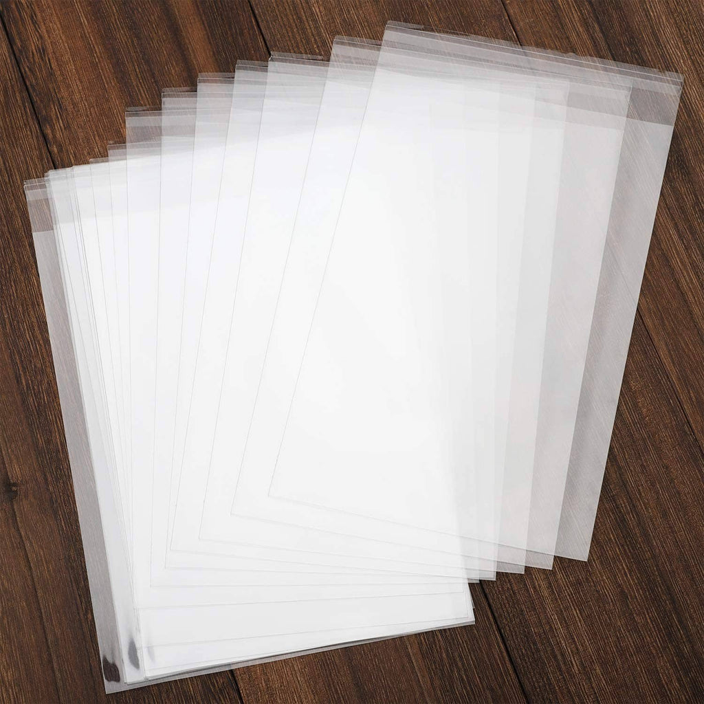 Clear resealable cello bags, stacked set of transparent poly pouches