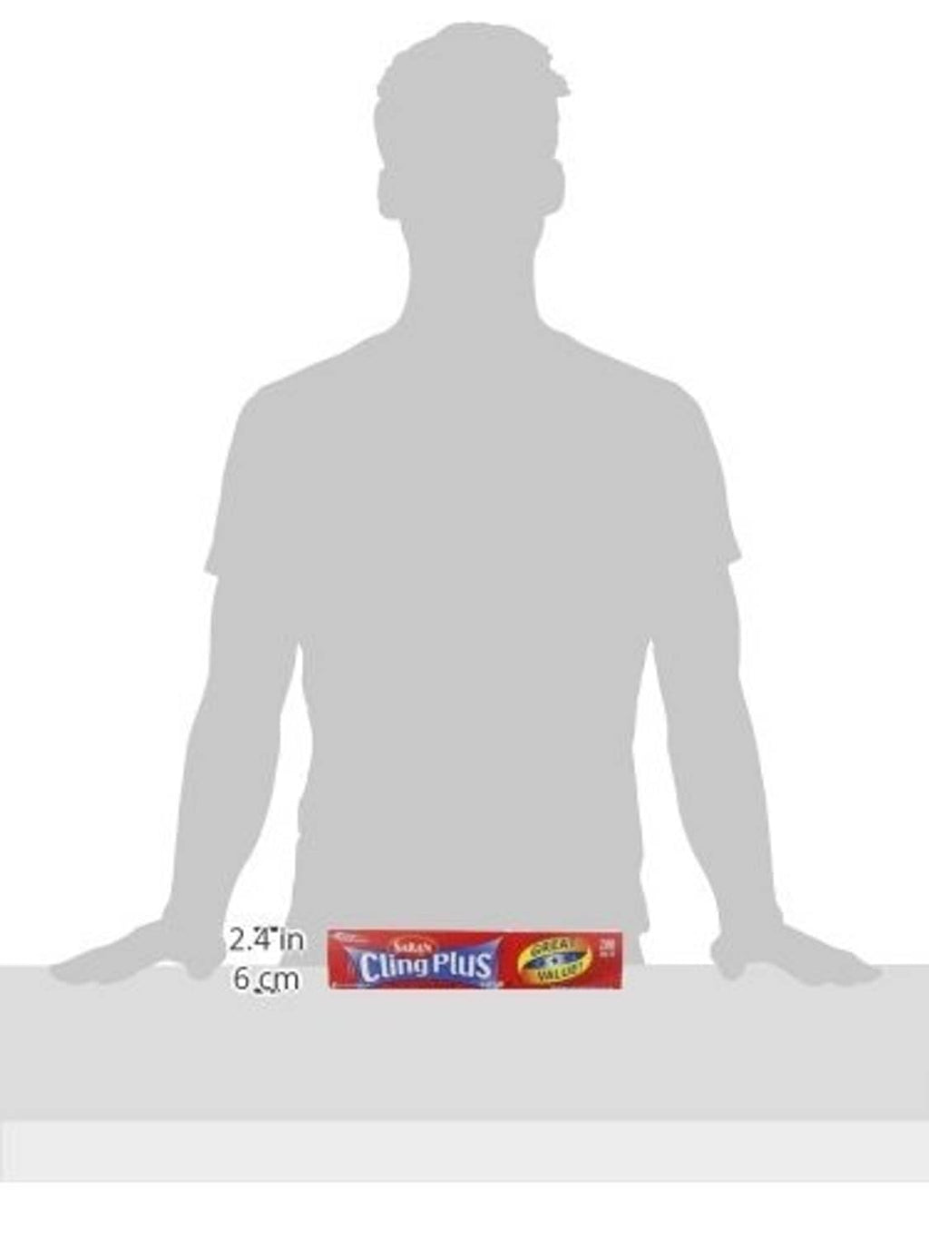 Saran Cling Plus clear plastic wrap, 2.4 in width, small box at bottom