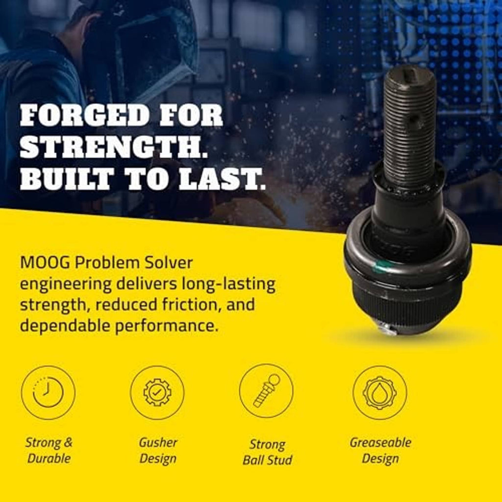 Moog ball joint with threaded stud and rubber boot
