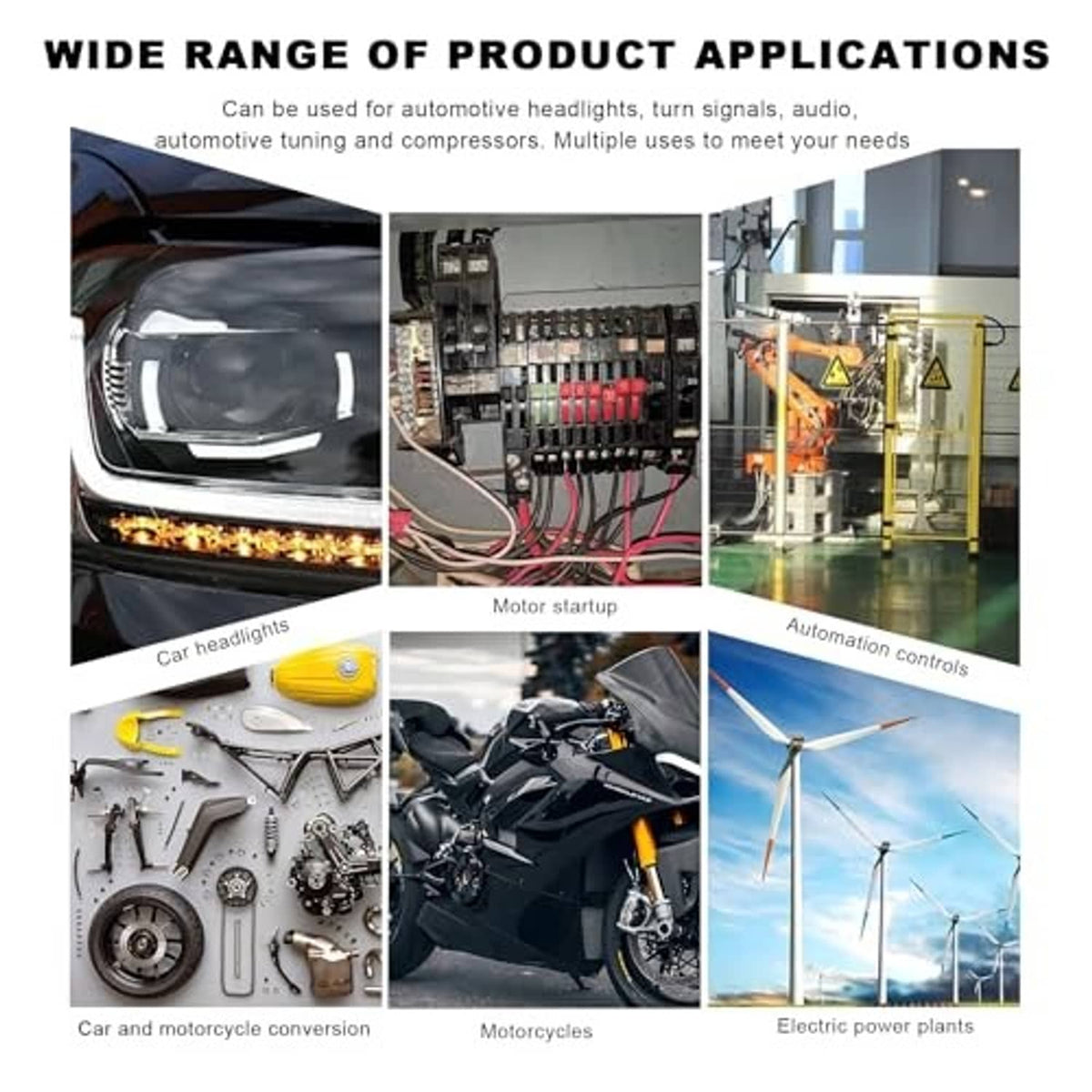 Automotive relay harnesses for vehicle control systems, including headlight and motor applications