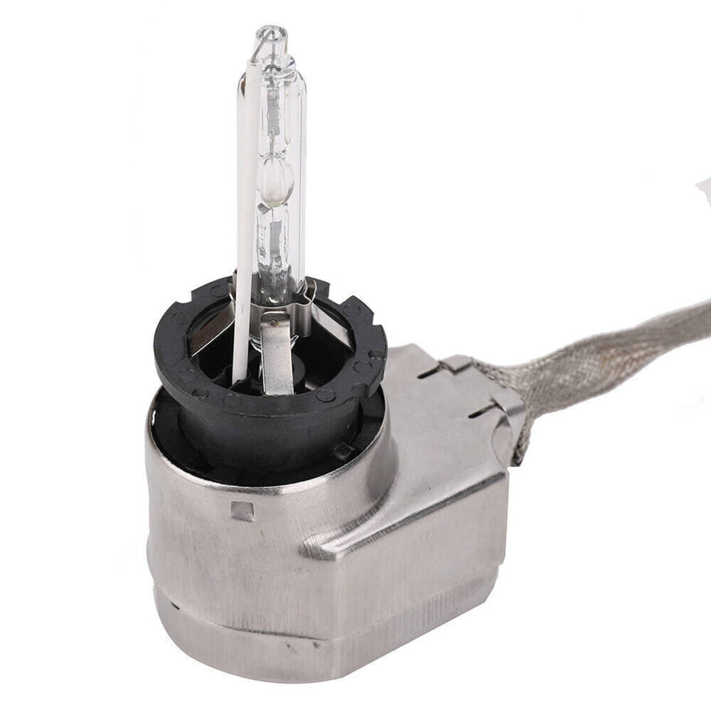 Silver HID igniter lamp holder with clear xenon bulb and gray wire lead