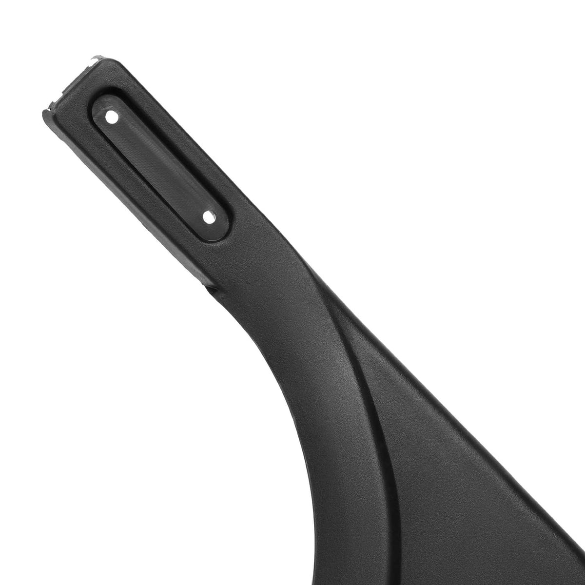 Right fender cap bracket strip with two screw holes, dark plastic finish