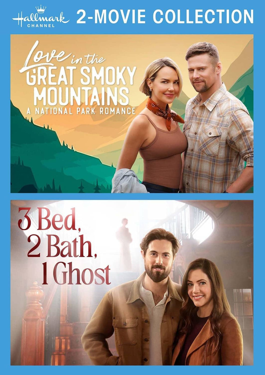 Hallmark 2-movie collection DVD case with two romance posters and couples