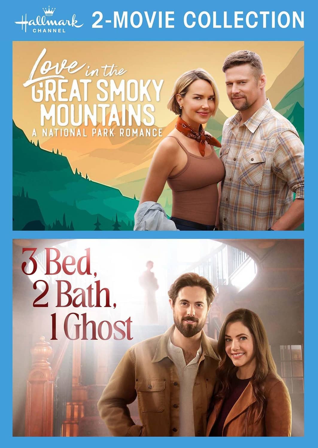 Hallmark 2-movie collection DVD case with two romance posters and couples