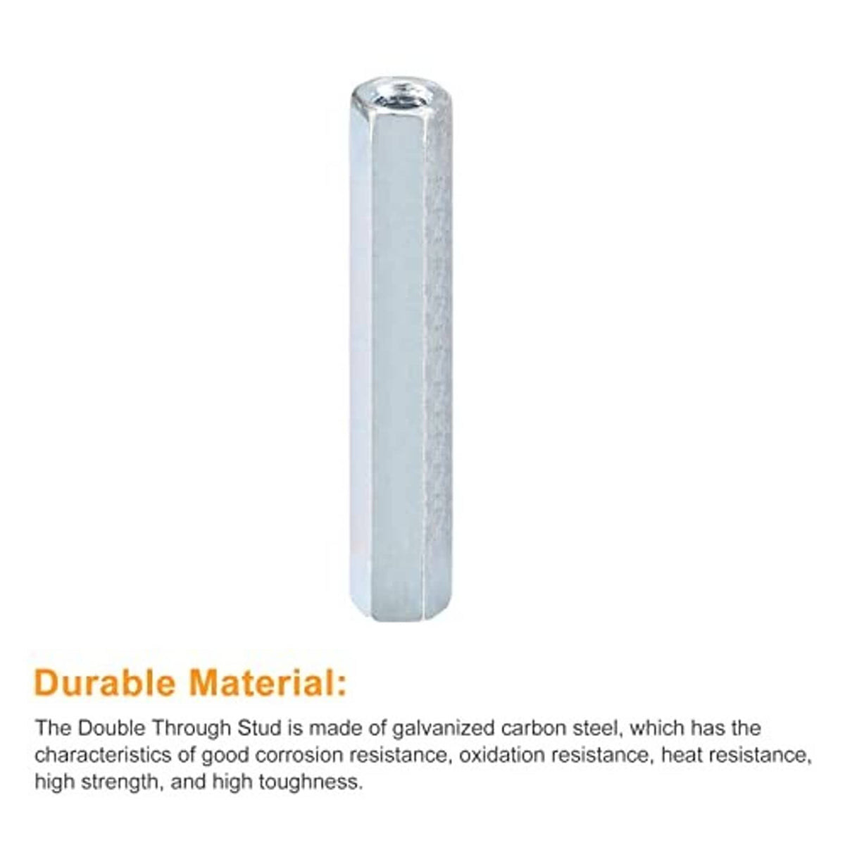 Galvanized hex coupling nut sleeve with internal threads for M6
