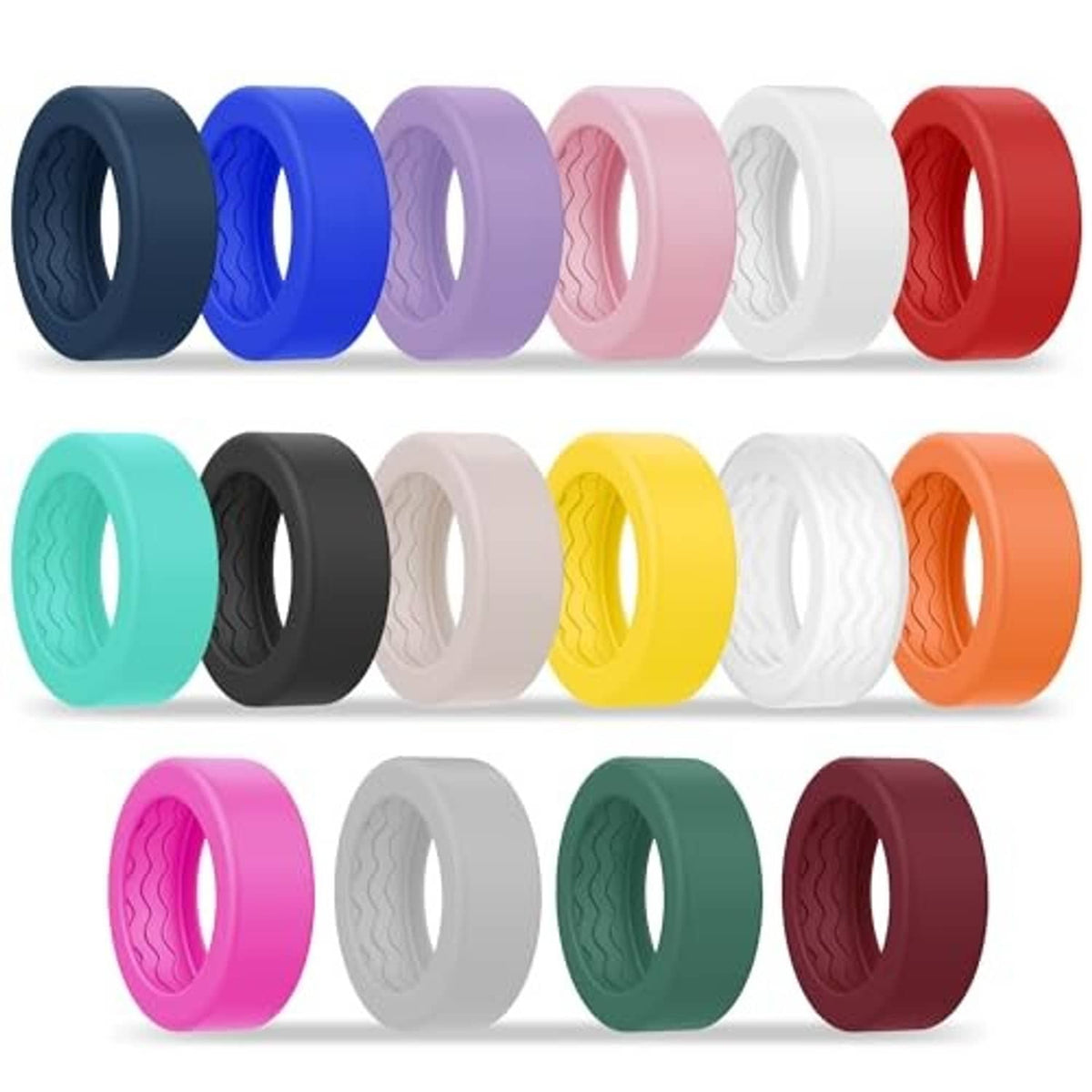 Silicone Oura ring protective cover set in mixed colors, multiple bands