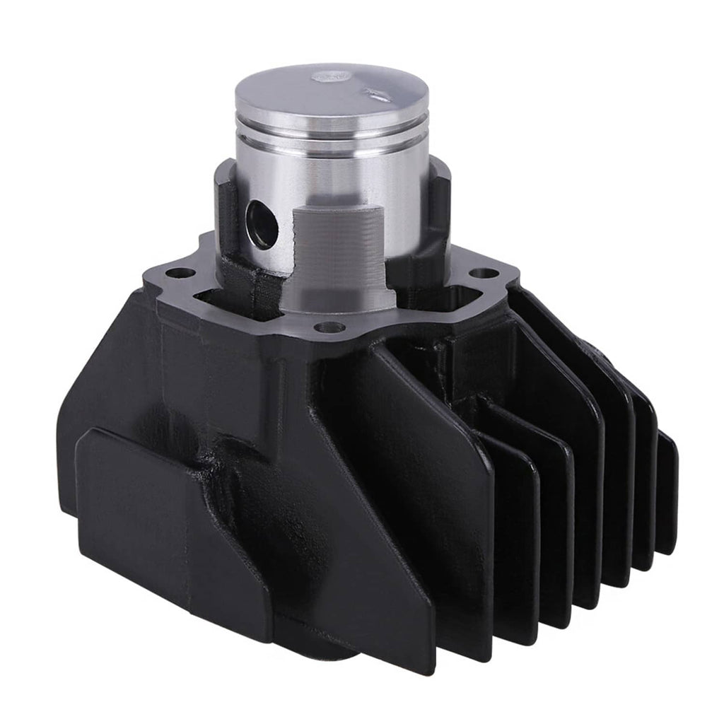 Black cylinder with silver piston top assembly, compact view of the rebuild components
