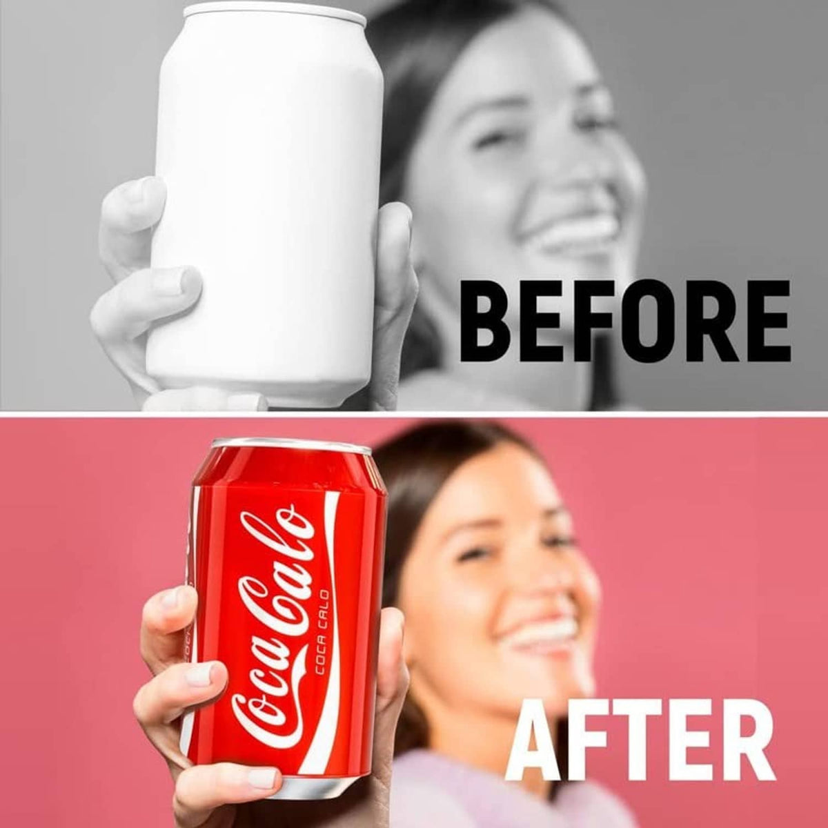 Red silicone can sleeve on a Coca-Cola can, held by a person