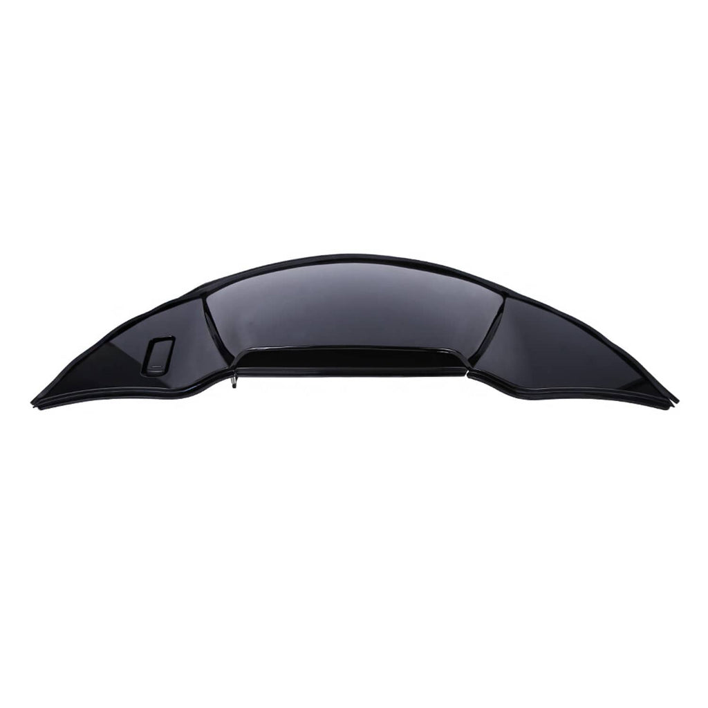 Black motorcycle air duct cover fairing, arched top panel with square vent opening