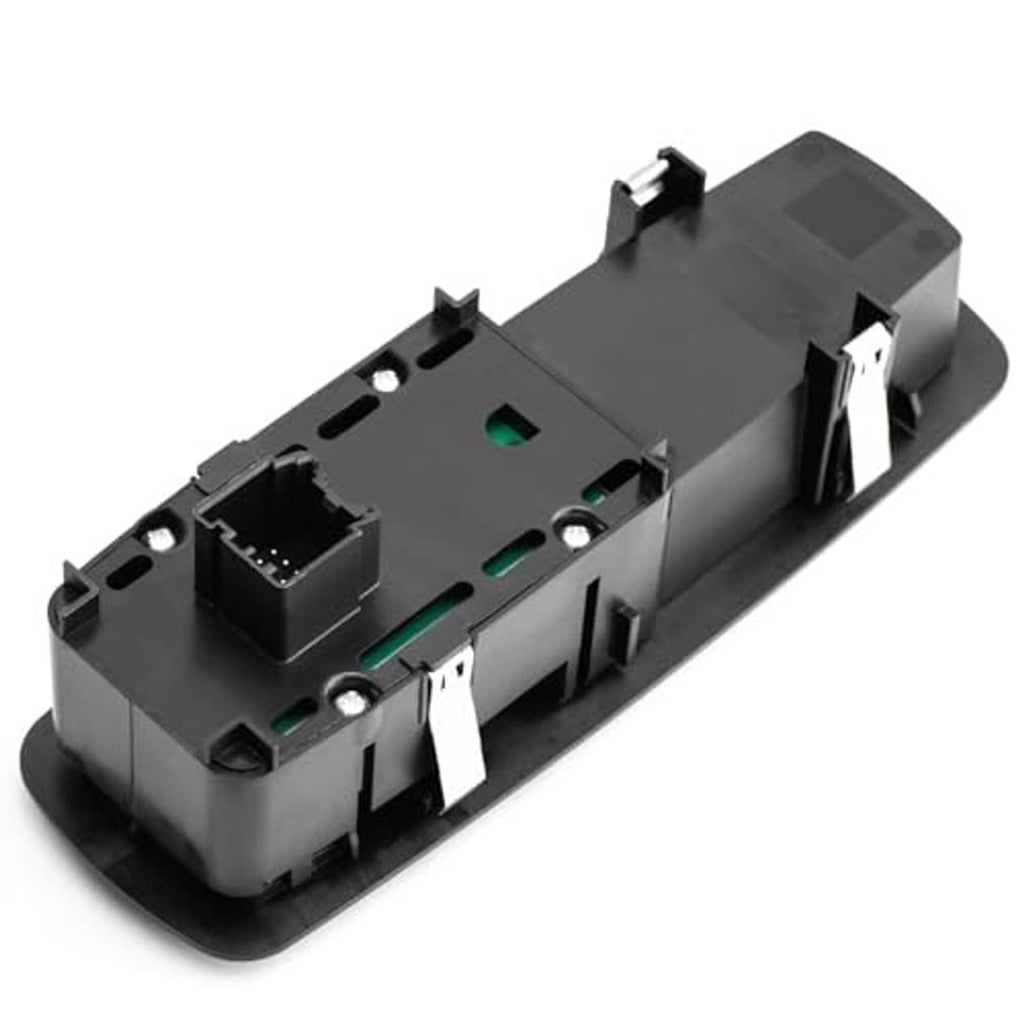 Power window switch control module with connector blocks and green circuit points