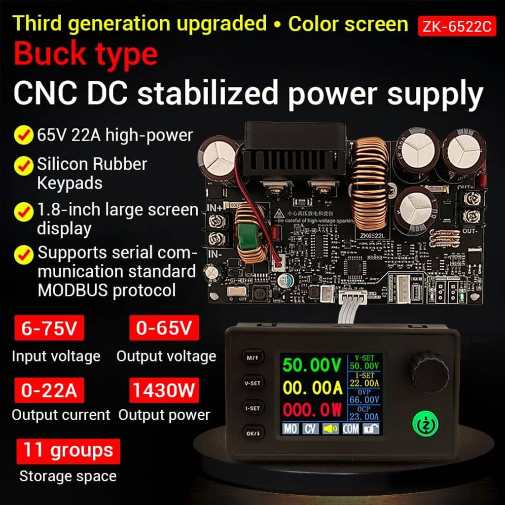 CNC DC stabilized power supply module with 1.8-inch LCD screen and buck circuit PCB