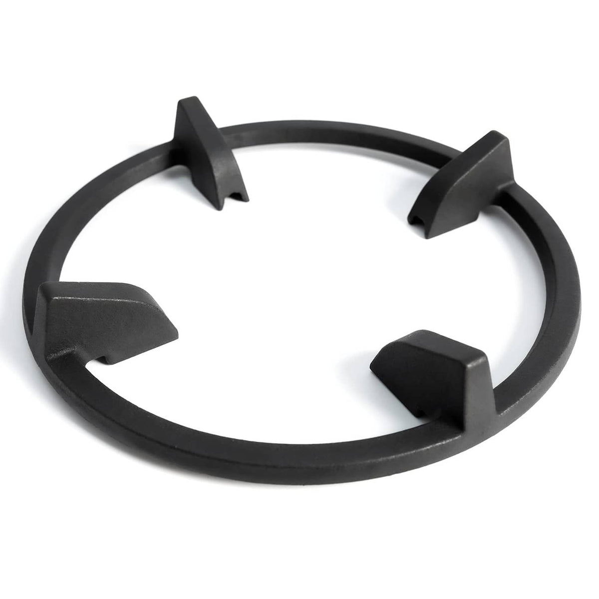 9-inch black cast iron wok ring with four support tabs