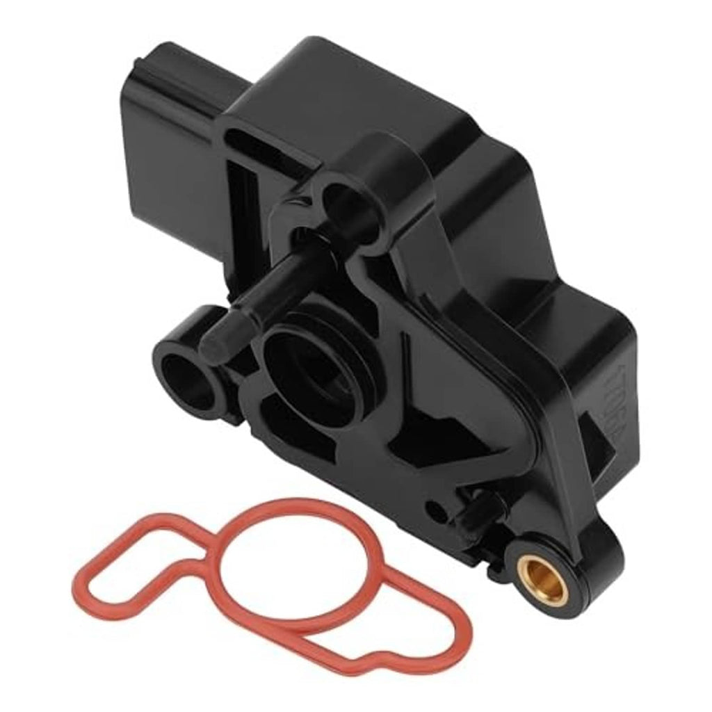 Black throttle position sensor with red gasket and gold pin, angled view, compact housing