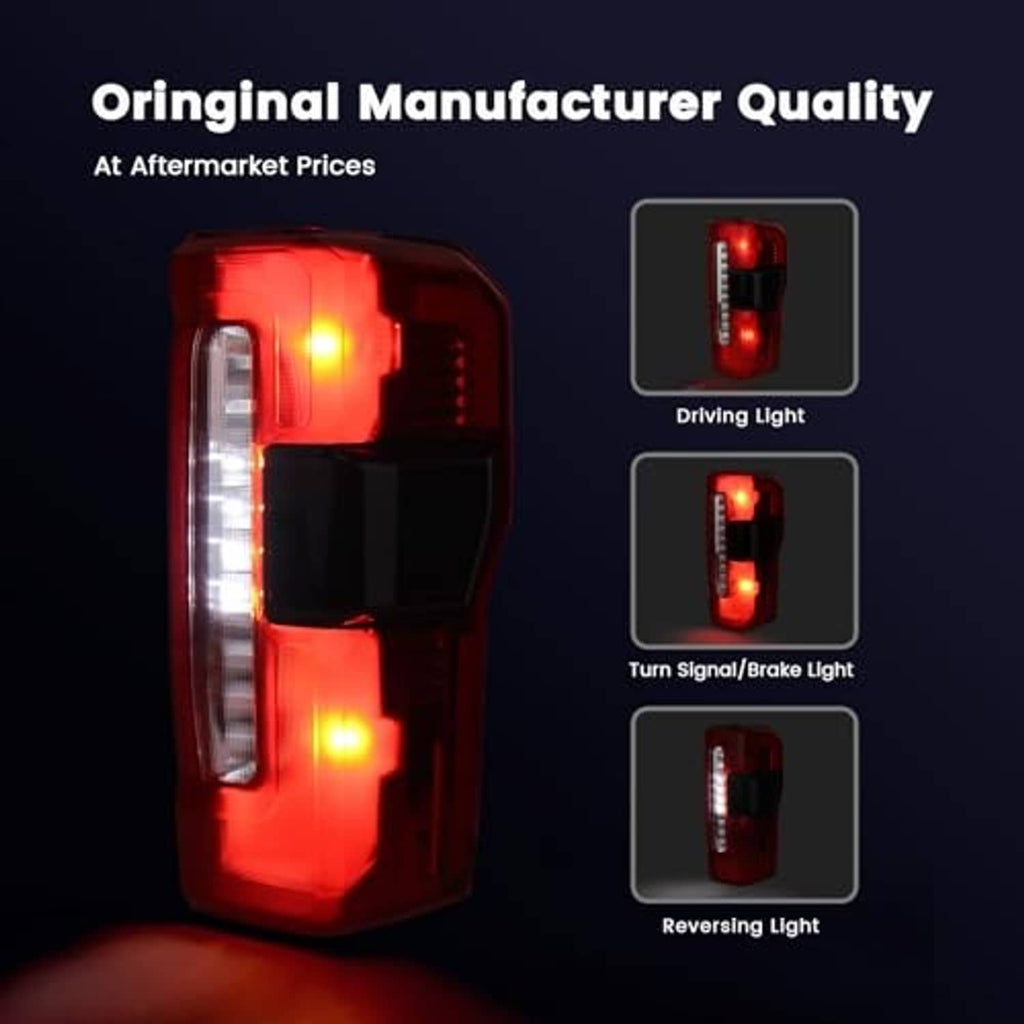 Right passenger-side tail light with illuminated driving, turn/brake, and reverse lights