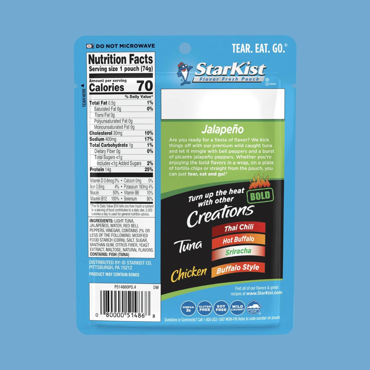 StarKist Tuna Creations BOLD Jalapeño tuna pouch, 2.6 oz