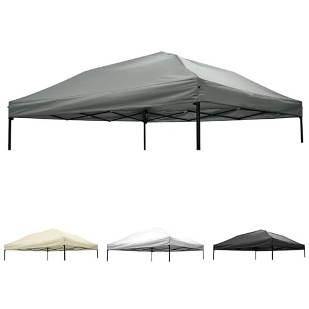 Gray 10x10 pop-up canopy replacement top with side panels and roof support legs